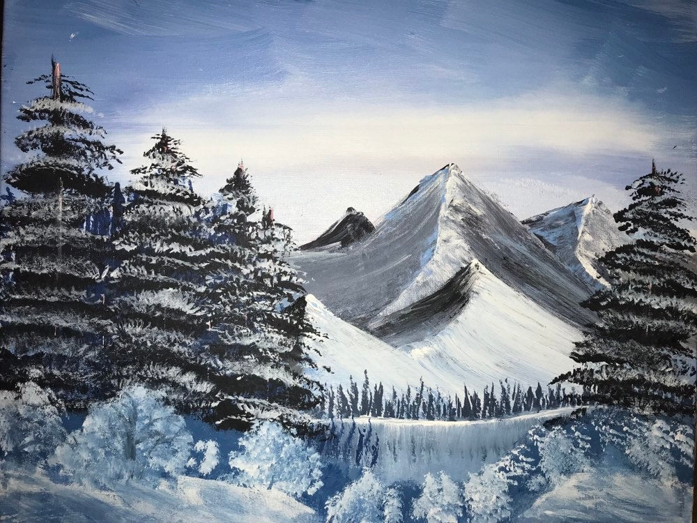 Peaceful Winter Mountain Landscape Local Print